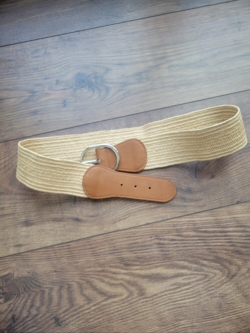 Boho Inspired Belt Made From A Stretch Woven Raffia Or Straw Material L/XL